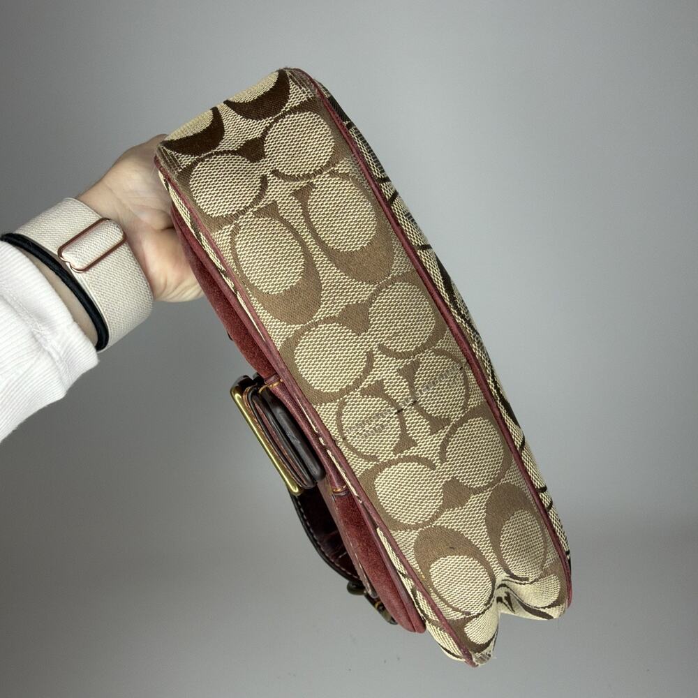 VTG Y2K Coach Special Edition 2004 Fall Mini Bag Burgundy Leather With Wallet - Picture 8 of 16
